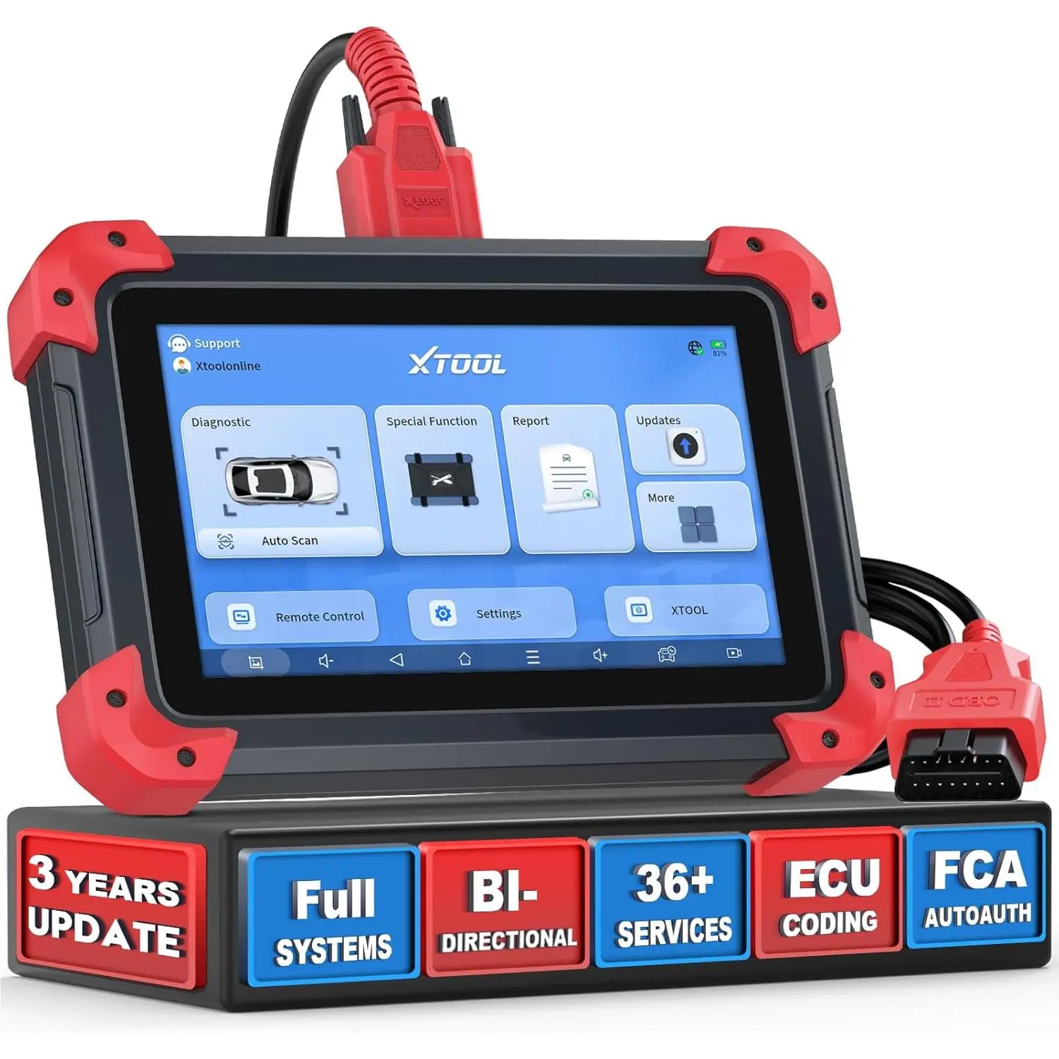 [Summervibes] XTOOL D7X OBD2 Scanner Diagnostic Tool, Bidirectional Scan Tool with 36+Resets, 3-Year Updates, FCA Autoauth, ECU Coding, Full System Car Scanner for Suspension, Injector Coding