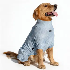 KOOGAL Dog Pyjamas Striped Print Pet Jumpsuit Soft & Comfortable Pet Clothes for Medium & Large Dogs, Pet Recovery Suit for Labrador, Rottweiler & Beagle, Outfits # GLOBAL PICKS