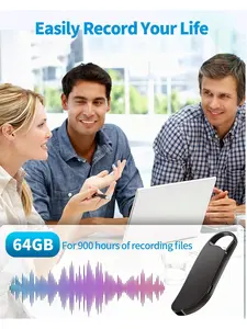 64GB digital voice recorder, USB C interface voice activation and noise reduction function, suitable for lectures, conferences, interviews, 900 hours large capacity, metal case