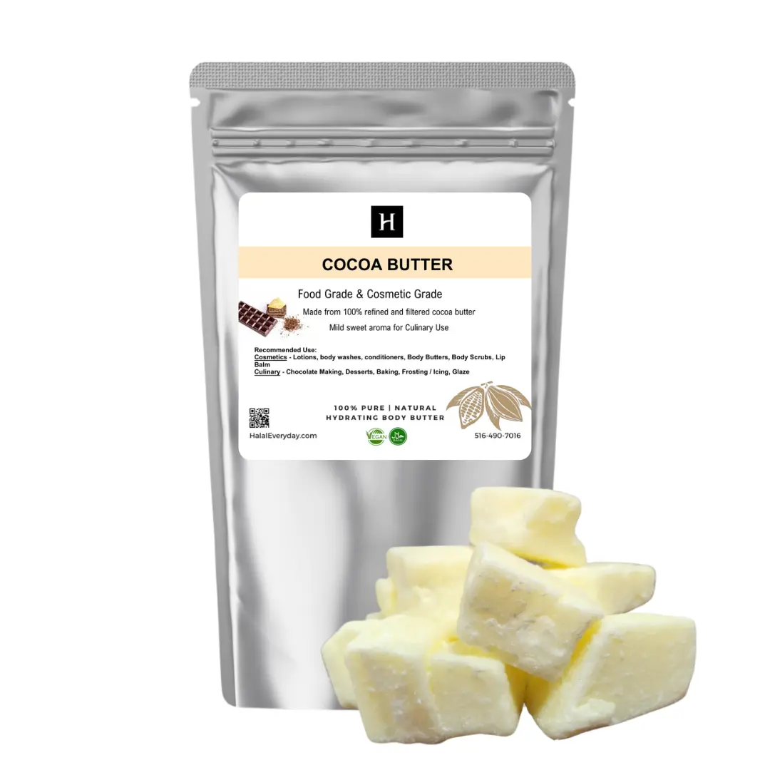 Cocoa Butter Refined with Sweet Aroma 5 lb. Bag – Great for Baking, Cooking, and Skincare Blends
