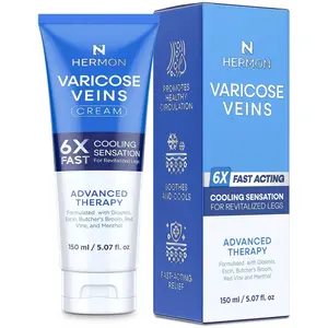 Hermon Varicose Veins Cream, Varicose Veins for Legs Made in Italy, Spider Vein for Legs, Natural Soothing Leg Varicose & Spider Veins Cream - 5.07 Fl Oz