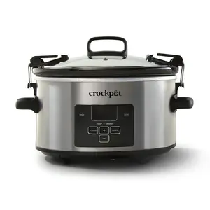Crock-Pot Programmable 4-Quart Cook & Carry Slow Cooker, Stainless Steel