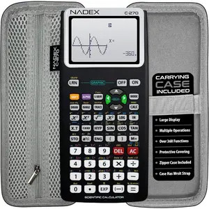 Scientific Calculator with Graphing and Carrying Case For College and High School Students, for Calculus, Algebra, Geometry, Trigonometry, Statistics, Physics, Chemistry, Black