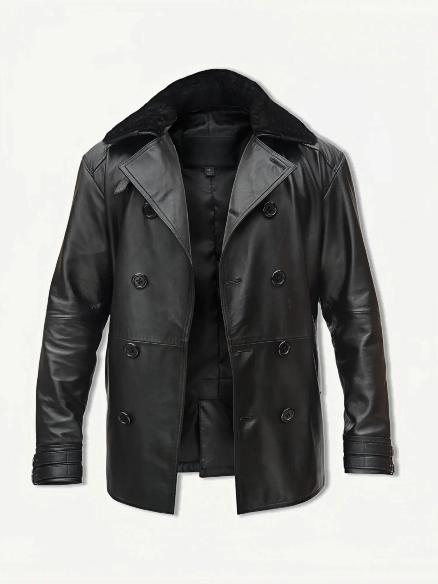 Requiem Tactical Jacket - Fitted Long Sleeve Faux Leather Coat for All Seasons, Medium Length, Plain Design