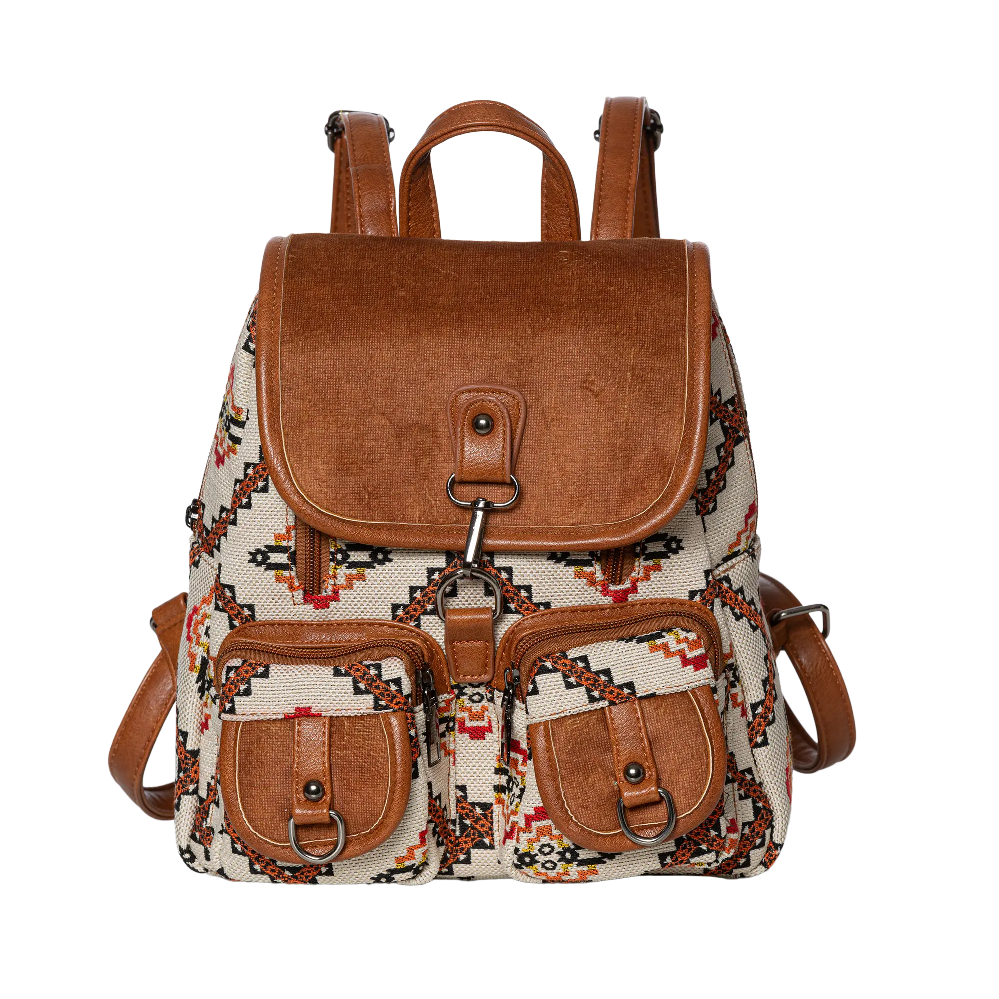 Boho Leather Backpack for Women - Stylish Patterned Shoulder Bag, Fashionable Daypack for Daily Use, Casual Outings, Travel & Parties