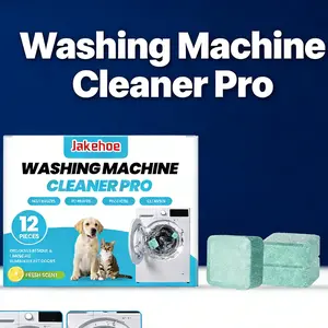 JAKEHOE Washing Machine Cleaner Pro Pet Hair & Odor Eliminator Deep Cleaning Tablets for All Washers Laundry Products