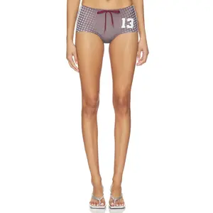 Jaded London Illusion Print Football Mini Shorts in Brown