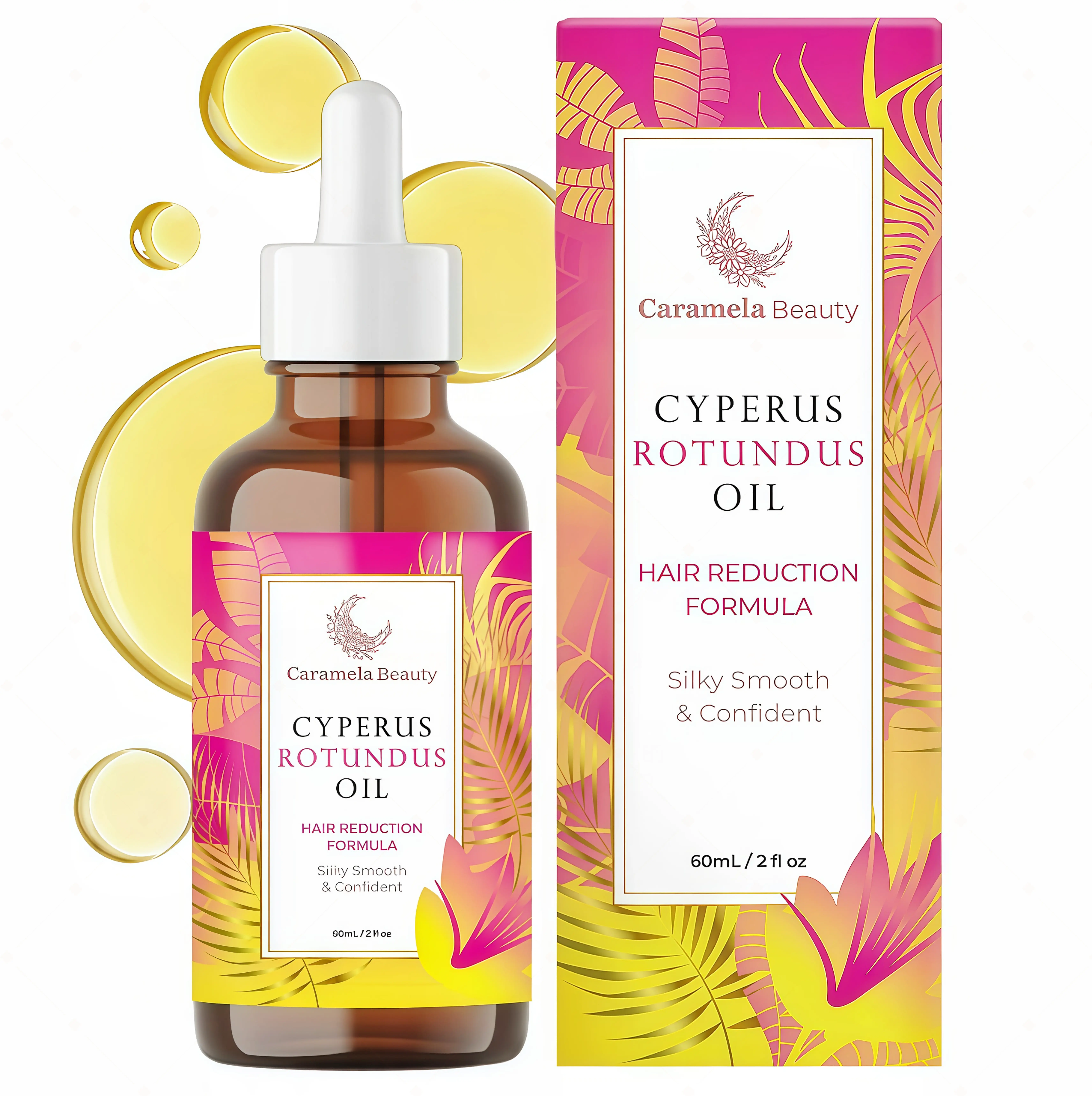 Caramela Beauty Cyperus Rotundus Oil for Natural Permanent Hair Reduction OL , Mild and Non-irritating Body Care Wax, Moisturizing & Soothing for Skin Care Depilatory, Unisex Hair Removal Cream oil, Daily Use Cosmetic Gentle Removal