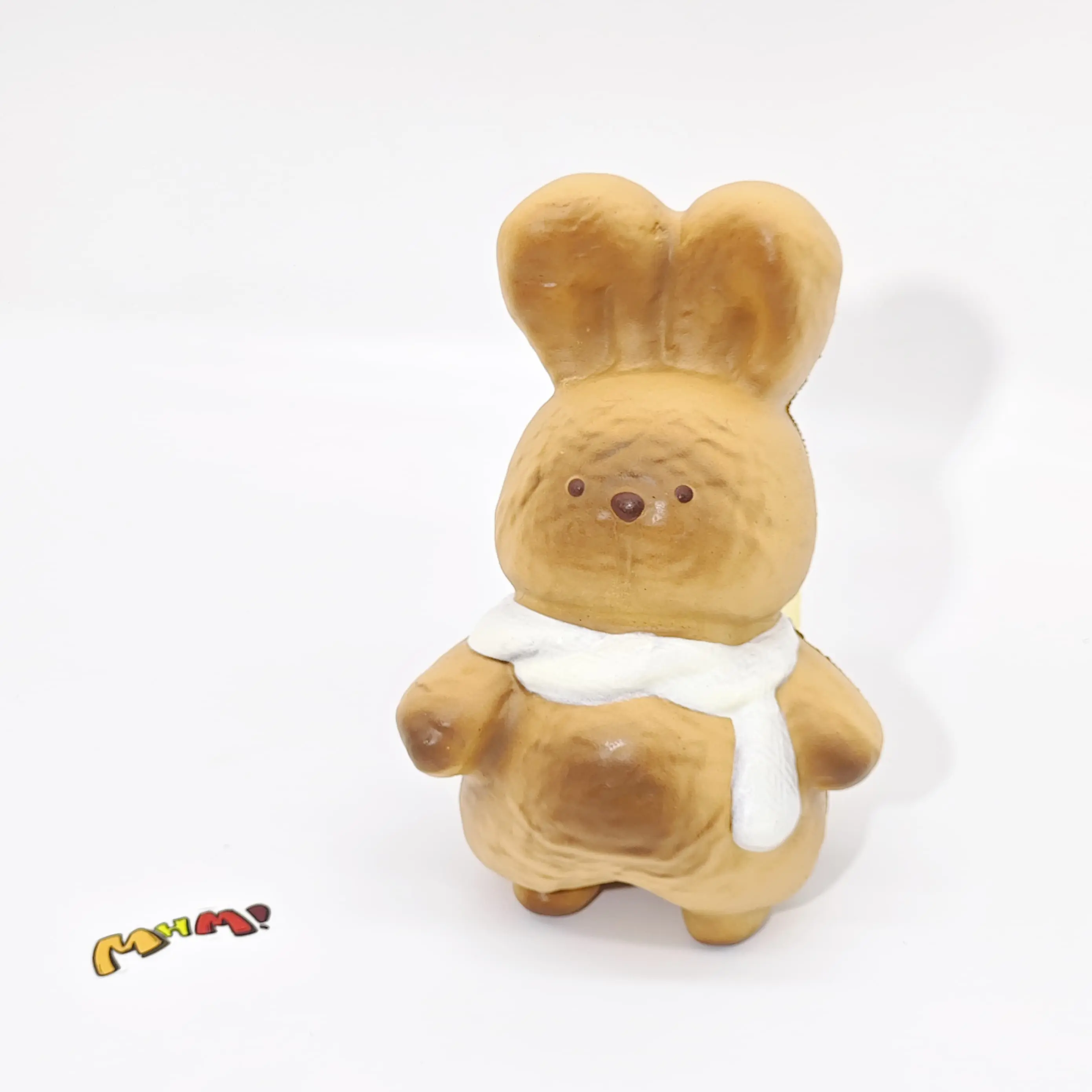 MHM White Scarf Rabbit Slow Rising Squishy Toy, Soft Foam Sensory Fidget Toy, Cute Bunny Gift