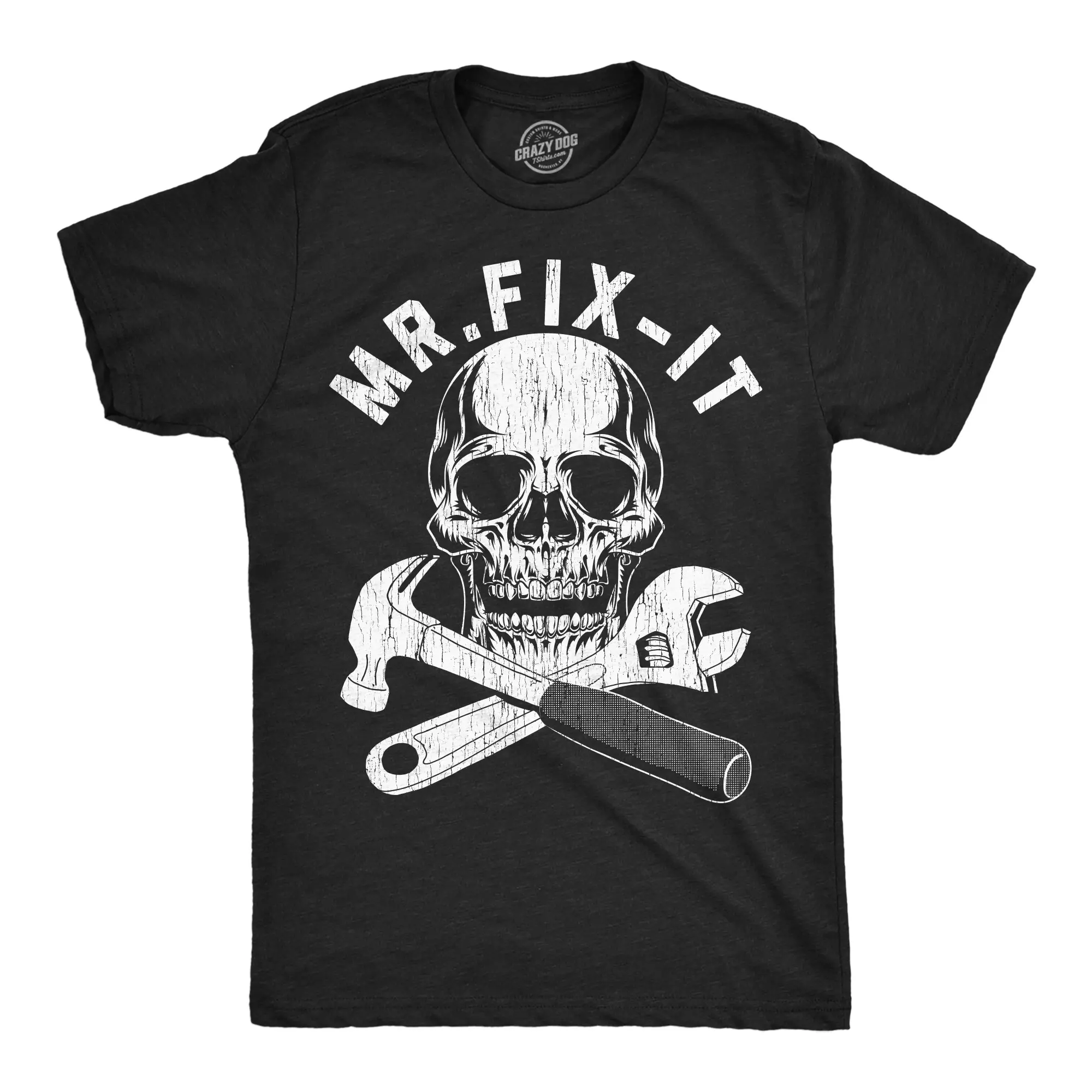 Mens Funny T Shirts Mr Fix It Sarcastic Mechanic Graphic Novelty Tee for Men Mens Funny T Shirts Cool Vintage Fashion T-Shirt Gift Classic Menswear Sarcastic Apparel for Men Funny Mechanic Short Sleeve Novelty Black - Mr