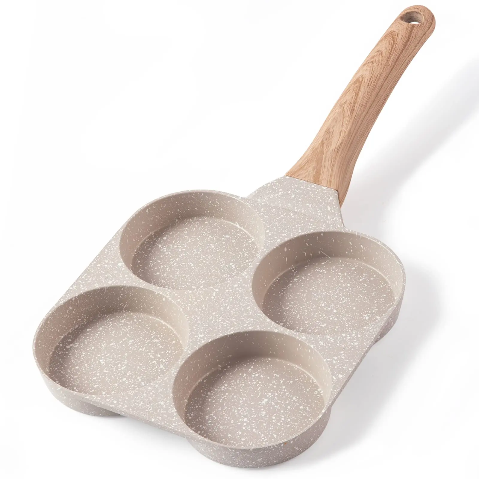 Egg Pan Omelette Pan, 4-Cup Nonstick Granite Omelette Skillet - Pancake Pan and Healthy Egg Cooker Suitable for Gas Stove & Induction Cookware  in  1  pan