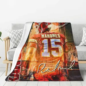 Cozy Flannel Blanket Throws, Soft Comfortable Warm Blaket for Sports Football Fans, Couch Sofa Bed Home Decor Gift Throw
