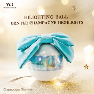 Wonder Beige Highlighter Ball, Champagne Fine Shimmer Powder, Brightens Face and Collarbones, Creates a Soft-Focus Luminous Finish