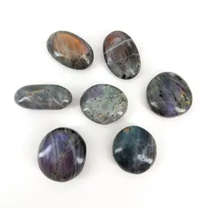 【Star Gate】1 count Purple Labradorite Crystal palm Stone, Irregular Polished Crystal Gemstone, Balance Chakra Reiki Energy, Home & Office Decoration