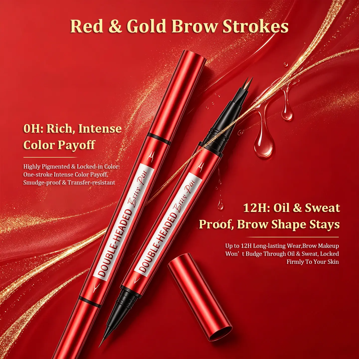 iMethod Curved Eyebrow Pen - Microblading, Liquid,  2-in-1 Dual-Ended with Micro-Fork-Tip Applicator, Waterproof and Long Lasting Makeup Cosmetic