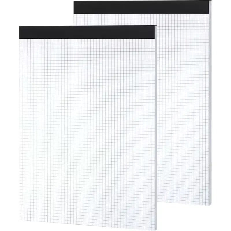 2 Packs Easy Tear Grid Paper Pads, 30 Sheets Per Book, 11.6"x8.5", 4x4 Squares, Ideal for Engineering & Technical Drawing, School Office Use, Studying Essentials, Stationery Paper