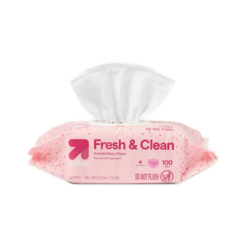 Up&Up Fresh & Clean Scented Baby Wipes, 8-Pack (800ct Total) - Soft Wet Wipes for Parents' Gentle Care of Unisex Babies (1 Month to 5 Years, 24 Months Included) with Normal Skin Compatibility