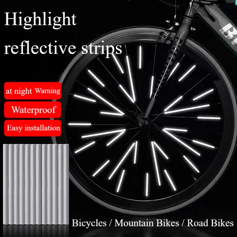 72 Pcs Spoke Reflectors for Bicycle & Motorcycle Wheels, Lightweight & Waterproof ABS Covers with 360° Reflection for Night Riding Safety, Wheel, Automotive, Vehicle, Reflective Strips, Safety Gear, Biking, Wire Wheel Fit
