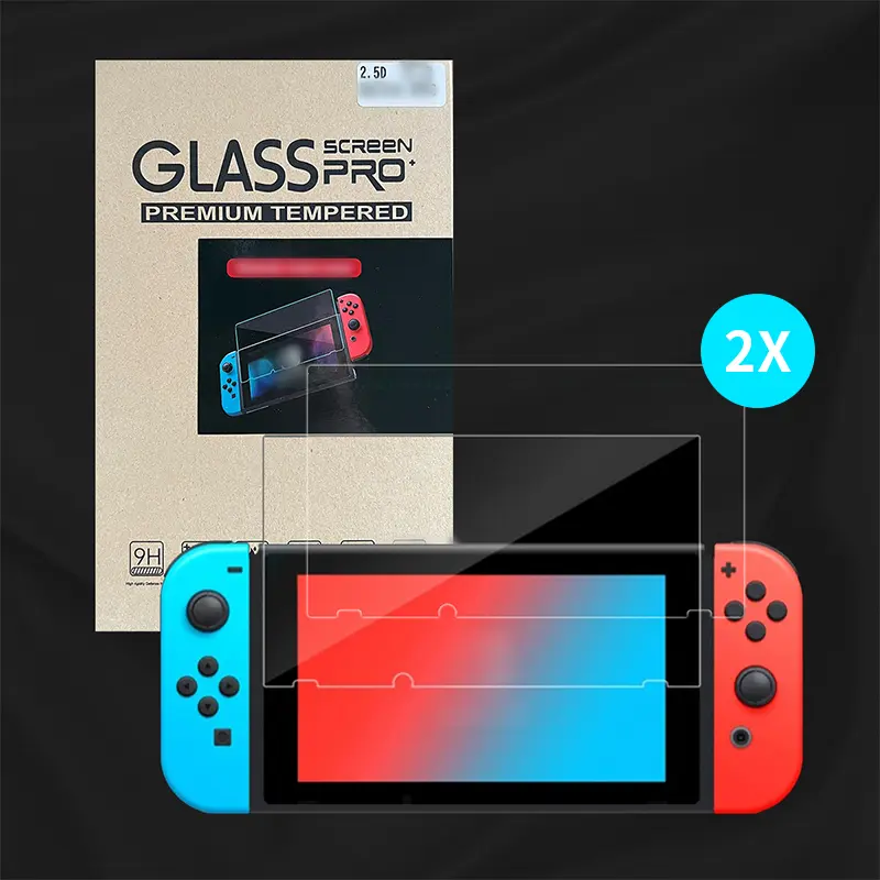 High-End HD Clear Tempered Glass Screen Protector, 2-Pack Scratch-Resistant Protective for Switch Oled Handheld, Durable and High Clarity