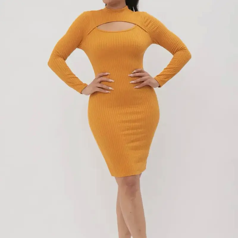 strapless open back dress 3/piece] Ribbed Turtle Neck Sleeveless Bodycon Mini Dress  Capella Outlet