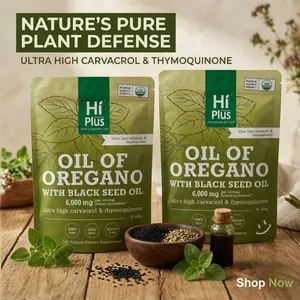 HiPlus 2-Pack Oregano Oil & Black Seed Oil 6000mg with Carvacrol Supports Daily Wellness 2 Pack 300 Softgels Plant-Based Non-GMO