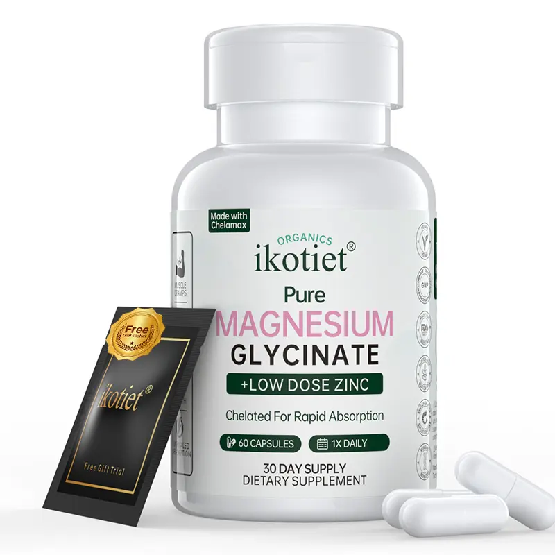 IKOTIET Healthcare Magnesium Dietary Supplement - 1000mg 18 Essential Magnesium, 275mg Low-Dose Zinc, Rapidly Absorbed, Muscle & Energy Support, Bone Boost, Gluten-Free, Vegan-Safe, FDA-Registered, 60 Capsules + 1 Trial Pack (Fitness Enthusiasts), Multi-I