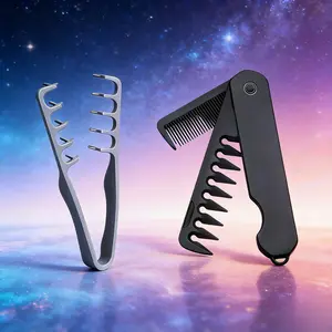 Men's Vintage Oil Head Comb, Puff Styling Big Backcomb Texture Holding Comb, Large Teeth Bone Comb for Men