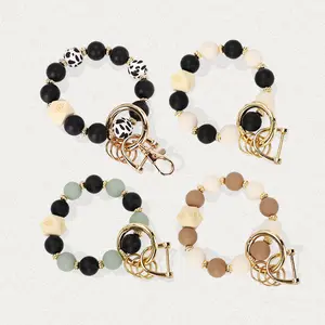 Silicone Key Ring Bracelet for Women | Stretchy Wrist Keychain Bracelet for Car Keys, Wallets, IDs, and Credit Cards drive safe keychain gift