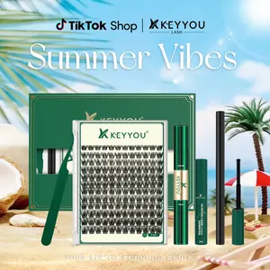 KEYYOU DIY Cluster Lashes Summer Volume Waterproof Long-Lasting Lash Extension D Curl 8-18MIX Eyelash Extensions Cosmetic Makeup  #DealsForYouDays