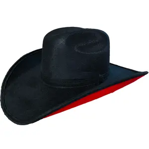 Crimson Trails Black MX Felt Wool Silverton - Red Bottom