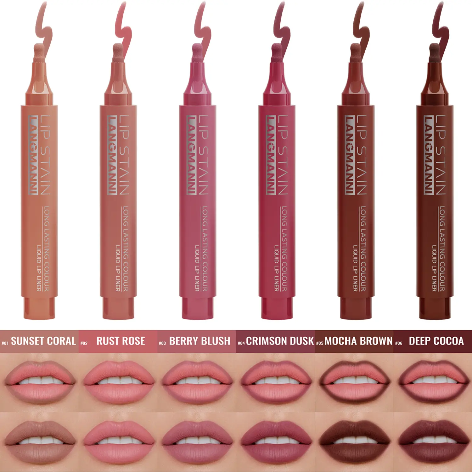 1PC matte lipliner is durable, Long Lasting Waterproof, non fading, smooth and easy to apply, suitable for daily makeup, Matte lip pencil, Lip Liner Singles