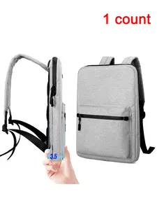 Ultra-thin Men's Backpack School Bag Thin 15 Inch Laptop Man Bag Women Waterproof Outdoor Business Work Small Backbag Back Pack Waterproof Laptop Compartment