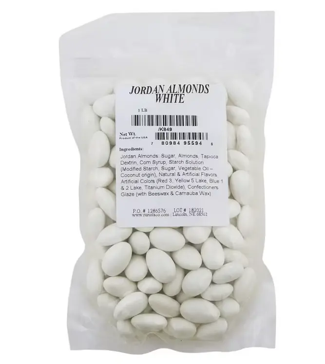 Delicious White Jordan Almonds - 119 Pc. for Weddings and Parties