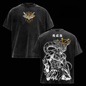 Mahoraga JJK Anime Graphic Tee, Vintage Washed Oversized Dark Anime Streetwear T-Shirt, Soft Cotton Unisex Apparel, Gift for Jujutsu Kaisen Fans quarter zip men lemon demon soulja boy outfit truck fit clothes gorlock destroyerUnisex Casual