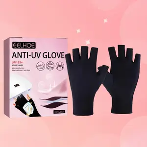 1 Box Anti-UV Gloves, Nail Art UV Protection Lightweight Gloves, Manicure Essential, Manicure Tool for Women & Girls