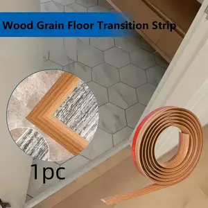 2meters Self-Adhesive Wood Grain Floor Edges Strip, Self-Adhesive PVC/ Vinyl Floor Transition Strip Compatible for Wood - Realistic Wood Grain Joint Seam Cover, Peel-and-Stick Installation