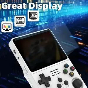 R36s Handheld Game Console, Video Game Machine, 3.5-Inch IPS Screen, Portable Pocket Device, Lightweight Handheld, Compact, Ideal for Outdoor Gaming, Durable Design, Fun Aesthetics