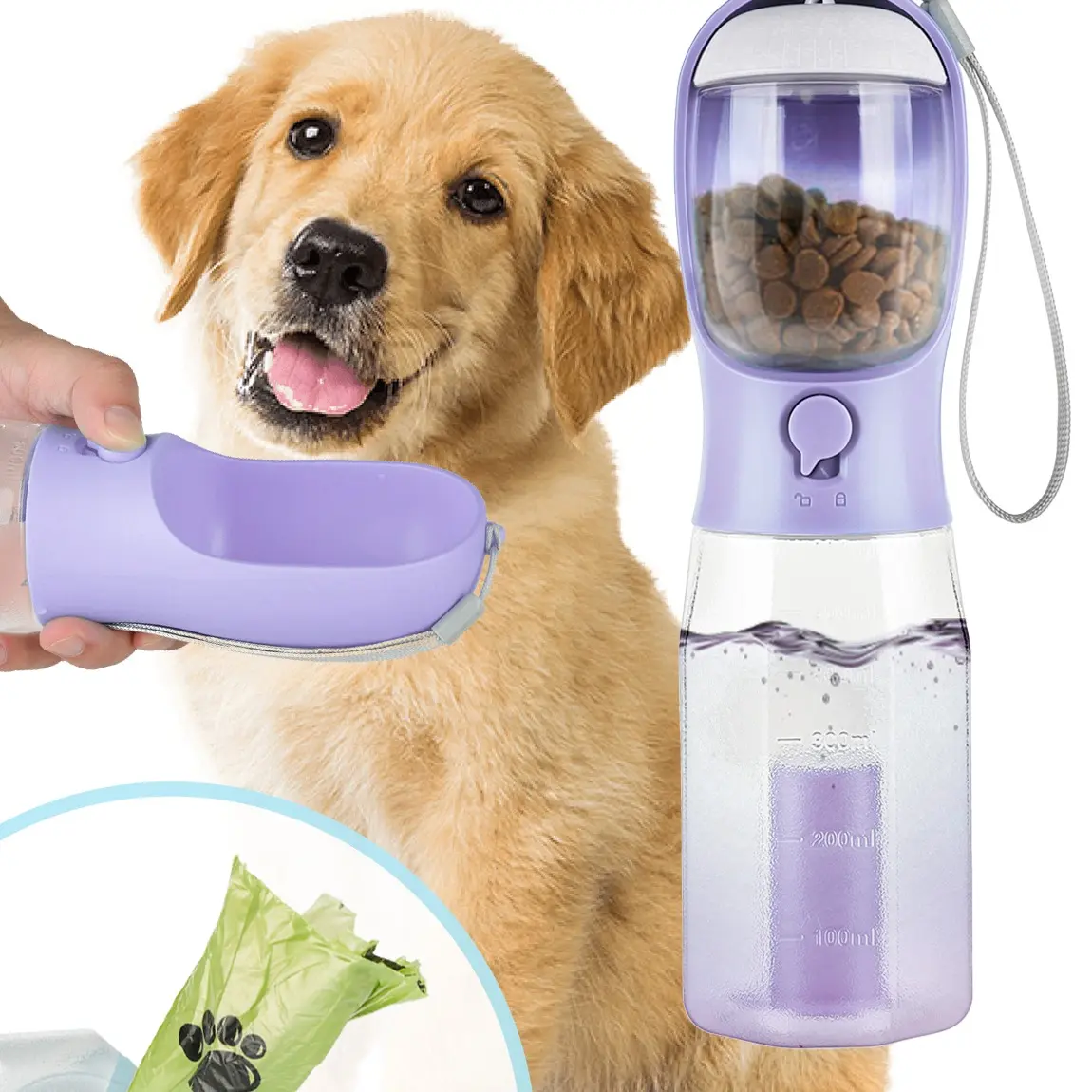 3in1 Pet Water Bottle Purple