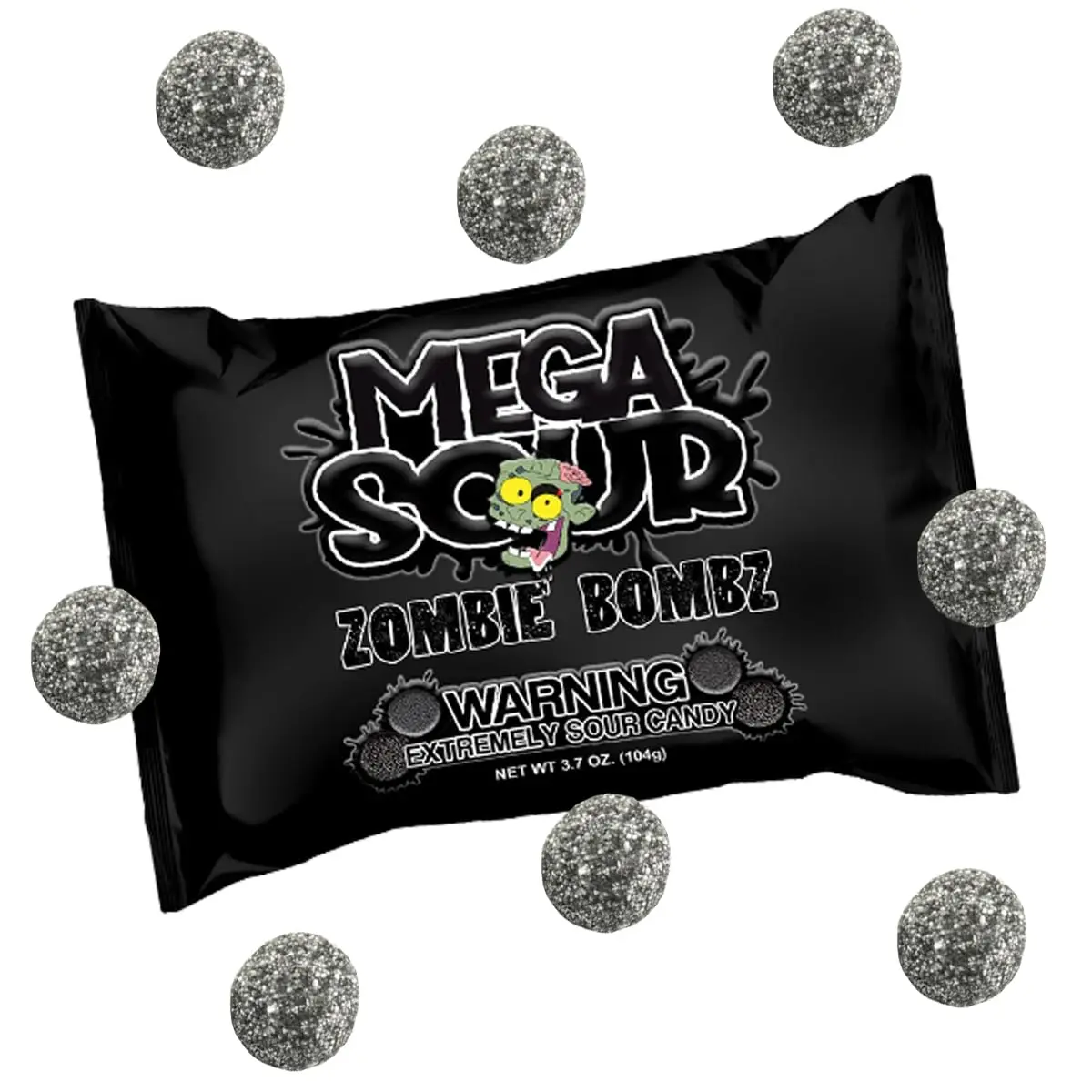 Barnetts Mega Sour Candy Zombie Bombz 104g / 3.7OZ – Handmade British Hard Sweets – Extreme Sour Candy Challenge – Retro Party Bag & Gift Hamper Treats