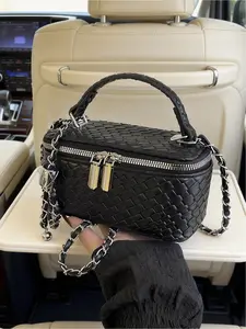 Advanced diamond patterned handbag with PU fabric chain design, shoulder bag, Handheld Shoulder Bag, personalized and simple niche design, small square bag, temperament and versatile crossbody bag, Handheld Bag Purse