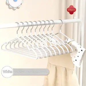 10pcs Baby Clothes Hangers, Durable Non-Slip Clothing Rack, Bathroom Bedroom Closet Organization Dorm Home Storage Organizer
