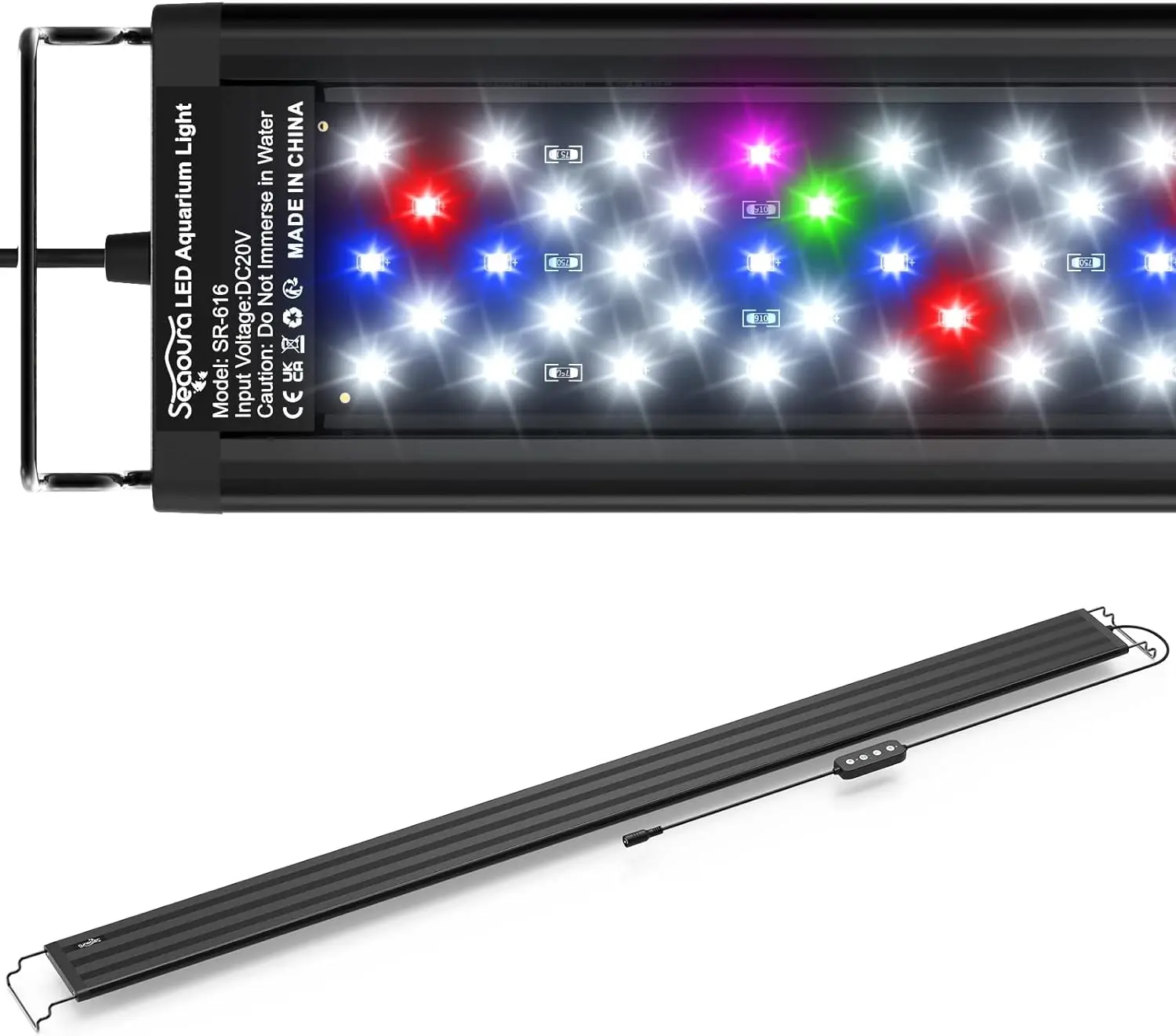 Seaoura Aquarium Light Fish Tank Light with White Blue Red Green Pink LEDs Aquarium Light for Beginners - Equipped with Timer Function and 10-Speed Brightness Adjustment Perfect for Beginners fish tank lights fish tank accessories