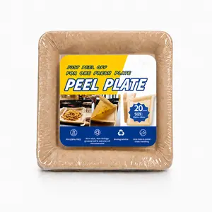 Peel Plate [6-Pack] 120 uses Total - Large 9.5in X 9.5in Multi-Use Reusable Paper Plates 90% Less Waste For Home or On-The-Go Mealtime & Snacktime - Peelable Dinnerware  One Month Supply