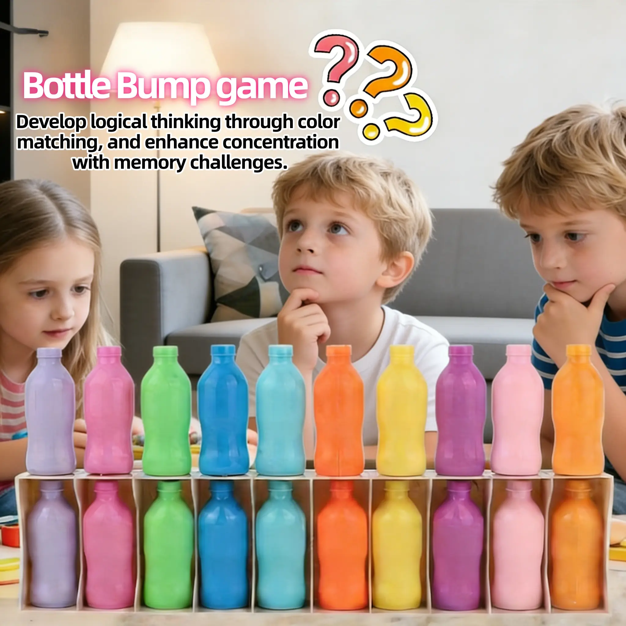 21 Colorful Bottles Memory Challenge Board Game, a Matching Game That Trains Logical Thinking and Memory, an Enlightening Exercise for Logical Thinking and Memory. Suitable for Family Parties, Memory Competitions, and a Great Holiday Gift for Christmas