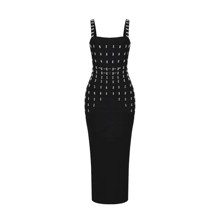 Crystal Circuit Bandage Maxi Dress
