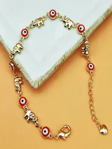 Women's Bohemian Elephant Pendant Bracelet, Eye Elephant Chain, Adjustable Clasp Daily Jewelry, Cute Craft Gift