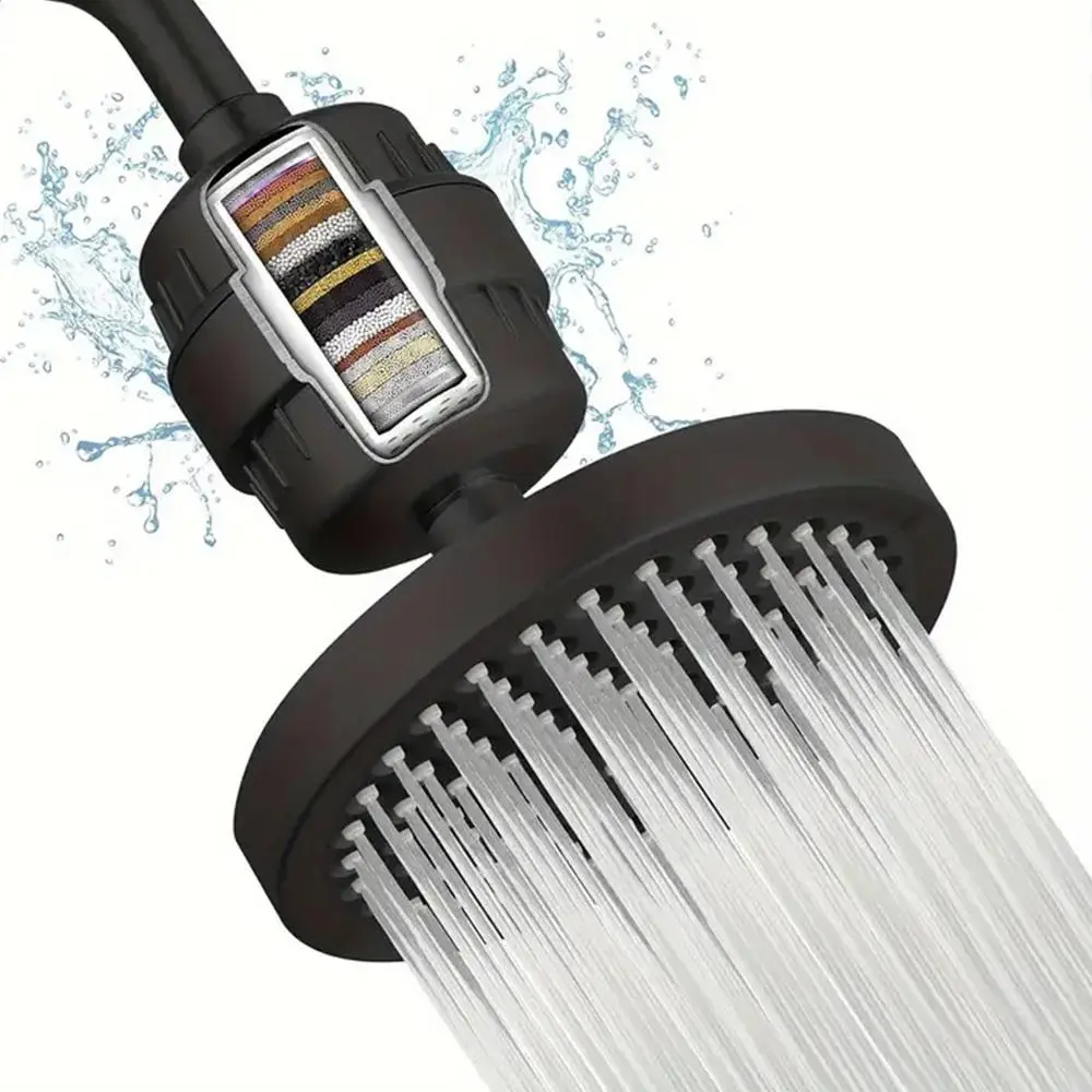 15 Stage Shower Filter Cartridge, Showerhead Filter Replacement, Bathroom Showerhead Filter, 360 Adjustable High, Easy Installation Filtered Shower Head for Hard Water