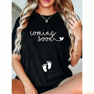 Casual Tshirt Pregnancy Announcement For Pregnant Mom To Announce Pregnant T-Shirt Breathable Clothes