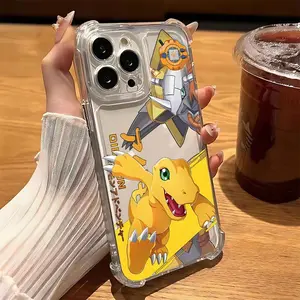 Hot Digimon Anime Clear Anti Fall Phone Case For iPhone 11 12 13 14 15 16 17 Pro Max Plus Air Shockproof Protective Cover Smartphone Cellphone