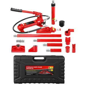 4/10/20 Ton Porta Power Kit, Hydraulic Ram, Car Jack with Oil Hose, Bent Frame Repair Tool with Storage Case for Automotive, Garage, Heavy Equipment, Mechanic